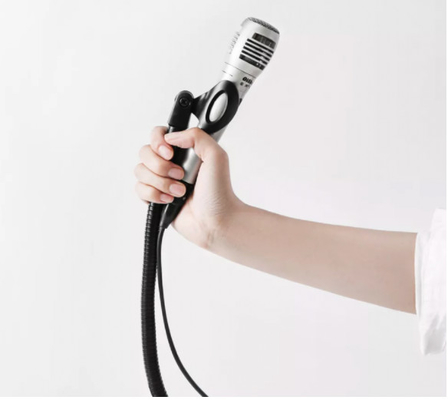 Support flexible pliable de microphone de col de cygne en métal galvanoplastie 19 pouces